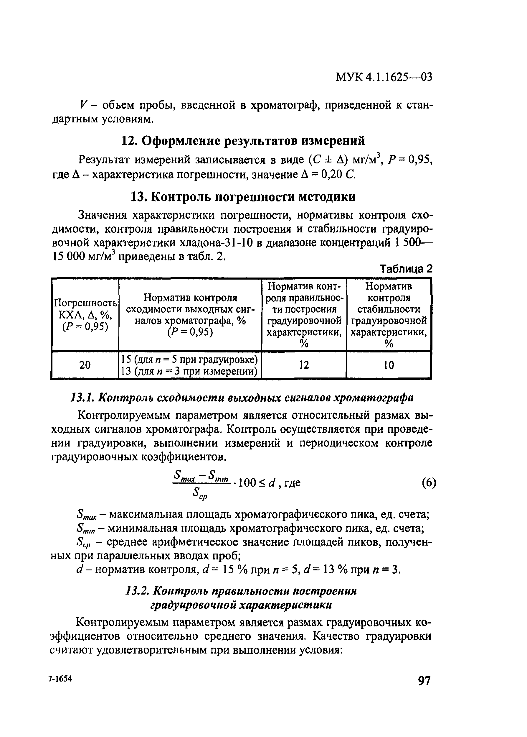 МУК 4.1.1625-03