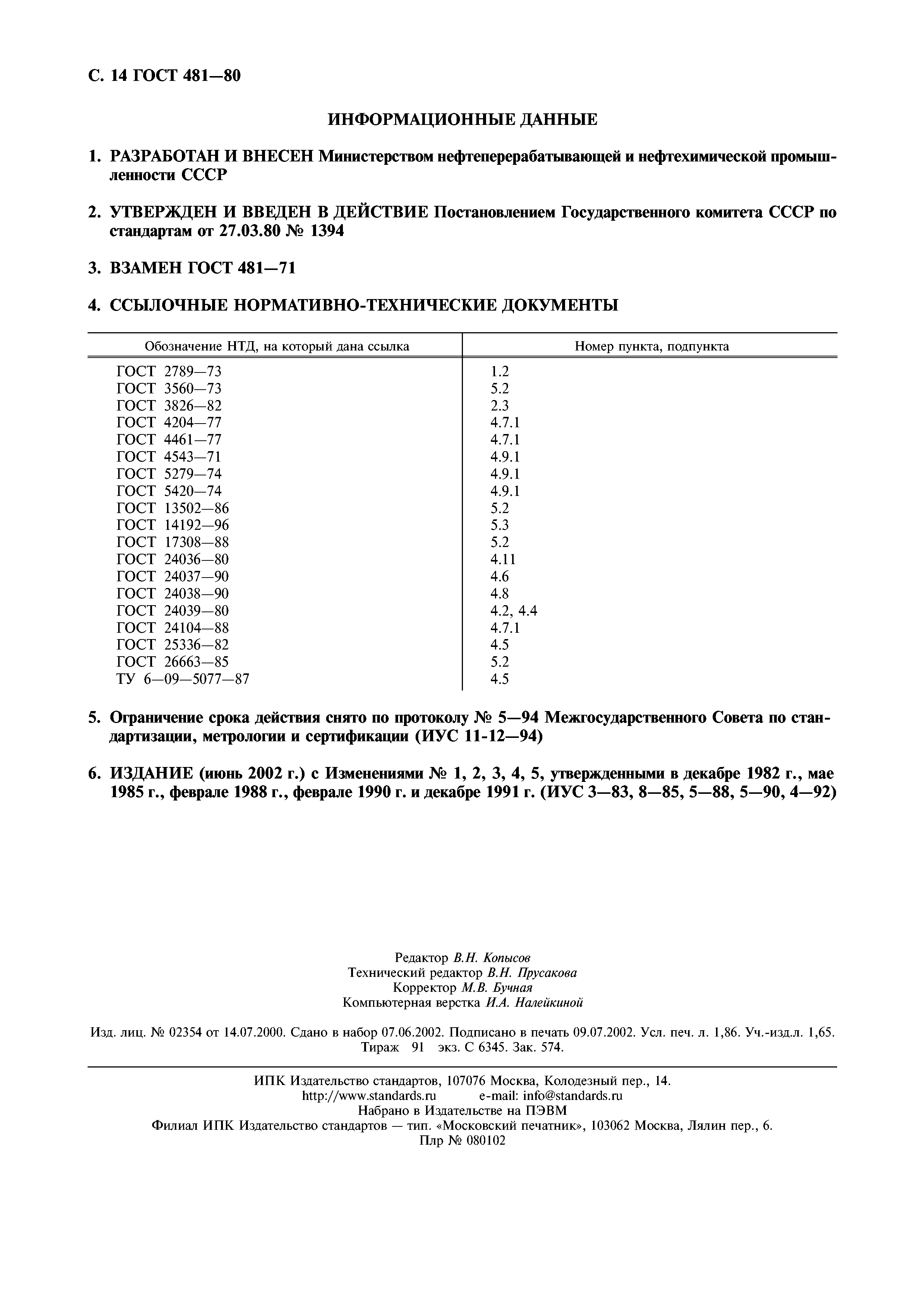 ГОСТ 481-80