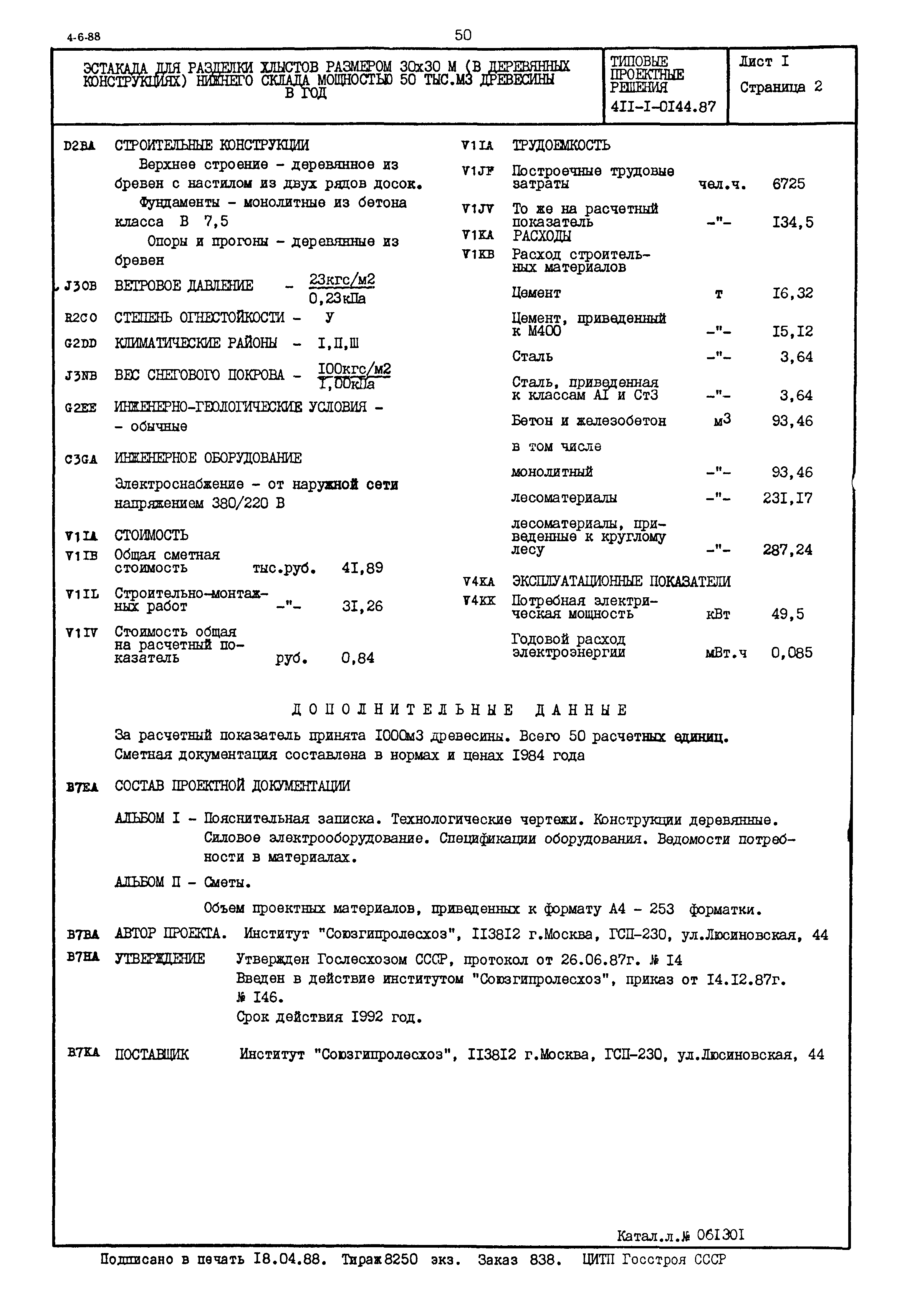 Типовые проектные решения 411-1-0144.87